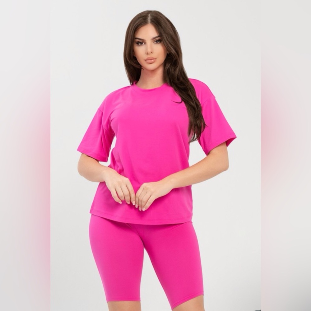 Bold Pink T-Shirt and Shorts Set